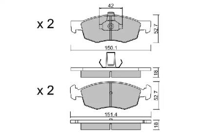 Комплект тормозных колодок (AISIN: BPFI-1022)